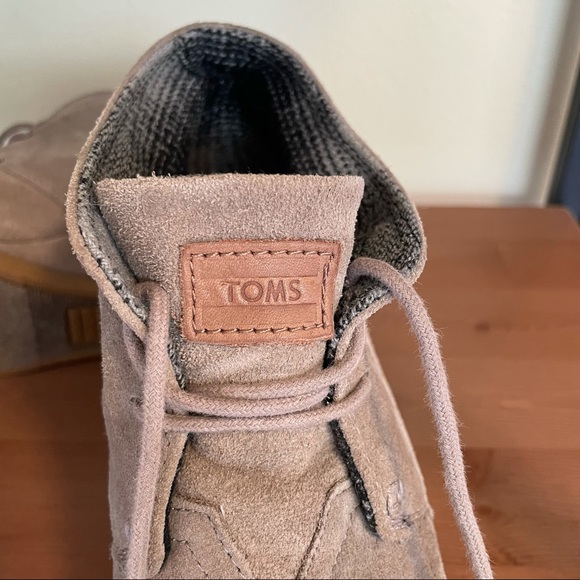 TOMS Taupe Suede Desert Wedge Booties, Sz 7.5 - Picture 6 of 11